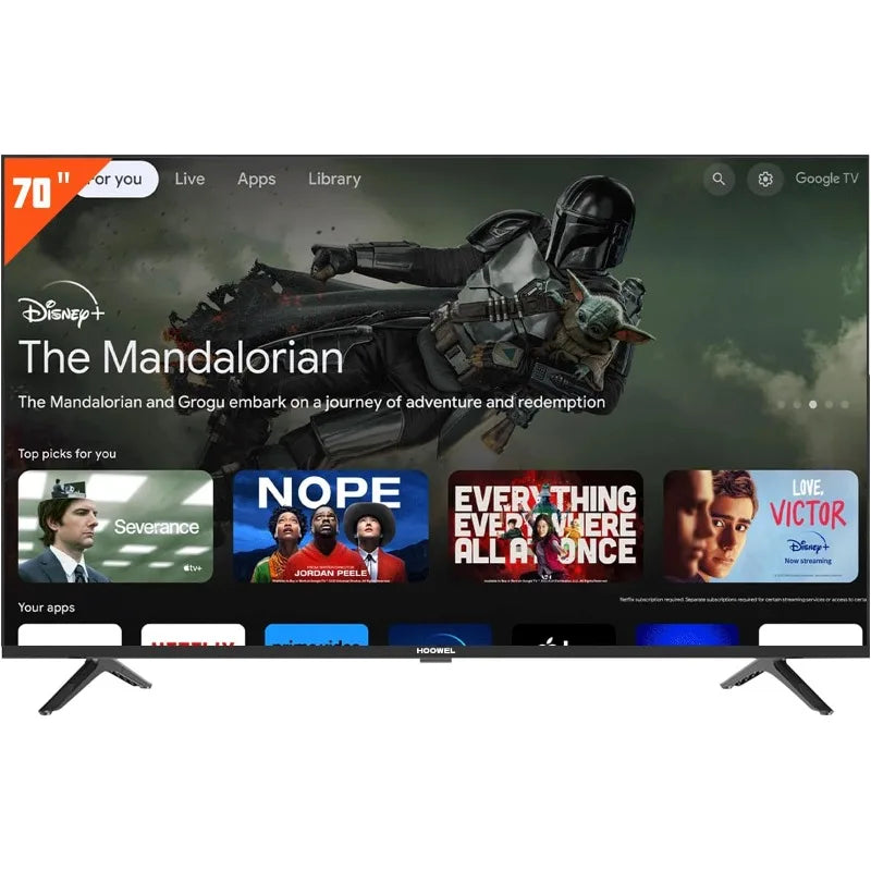 70-Inch 4K LED Smart TV with Google TV, Google Play and Chromecast Built-in, HDR 10, Dolby Audio, Voice Remote