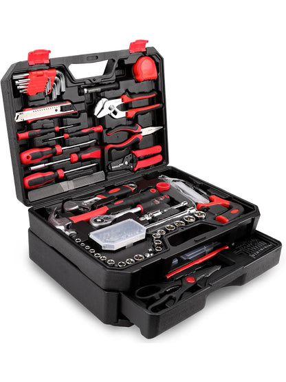 Toolbox with Drawer Storage Box,Universal Household Tool Kit - Perfect for Homeowner