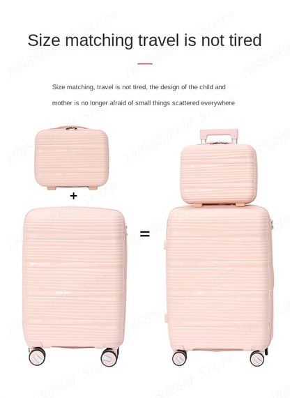 13 20 24 28 inch Set of 3 or 4 Suitcases PP Large Capacity Luggage Explosion-Proof Zipper Boarding Trolley Case Bags