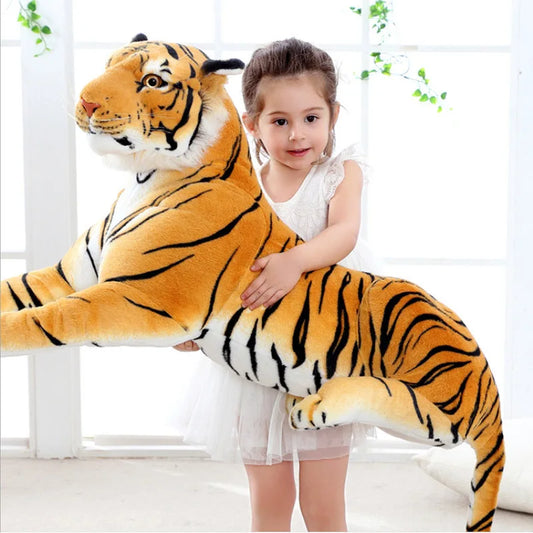 Simulation Tiger Plush Toys Stuffed Soft Animal Giant Forest Tiger Pillow Dolls For Kids Birthday Gift High Quality 25-110cm