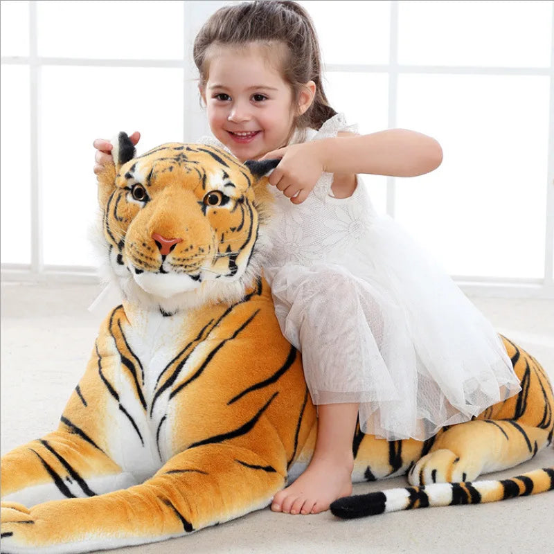 Simulation Tiger Plush Toys Stuffed Soft Animal Giant Forest Tiger Pillow Dolls For Kids Birthday Gift High Quality 25-110cm