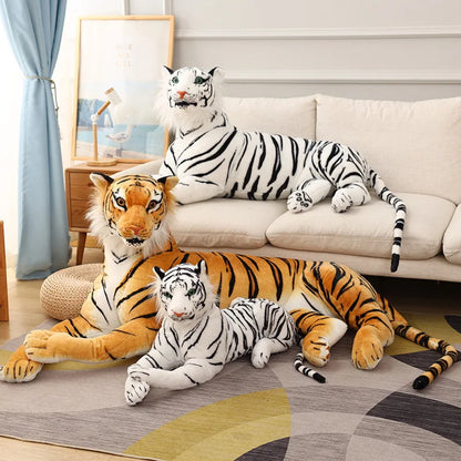 Simulation Tiger Plush Toys Stuffed Soft Animal Giant Forest Tiger Pillow Dolls For Kids Birthday Gift High Quality 25-110cm