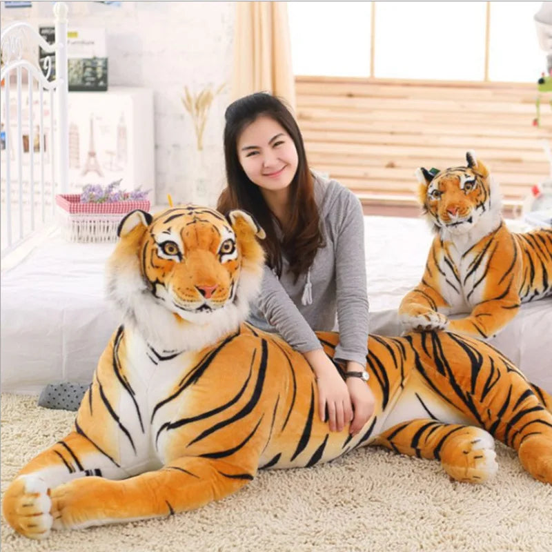 Simulation Tiger Plush Toys Stuffed Soft Animal Giant Forest Tiger Pillow Dolls For Kids Birthday Gift High Quality 25-110cm