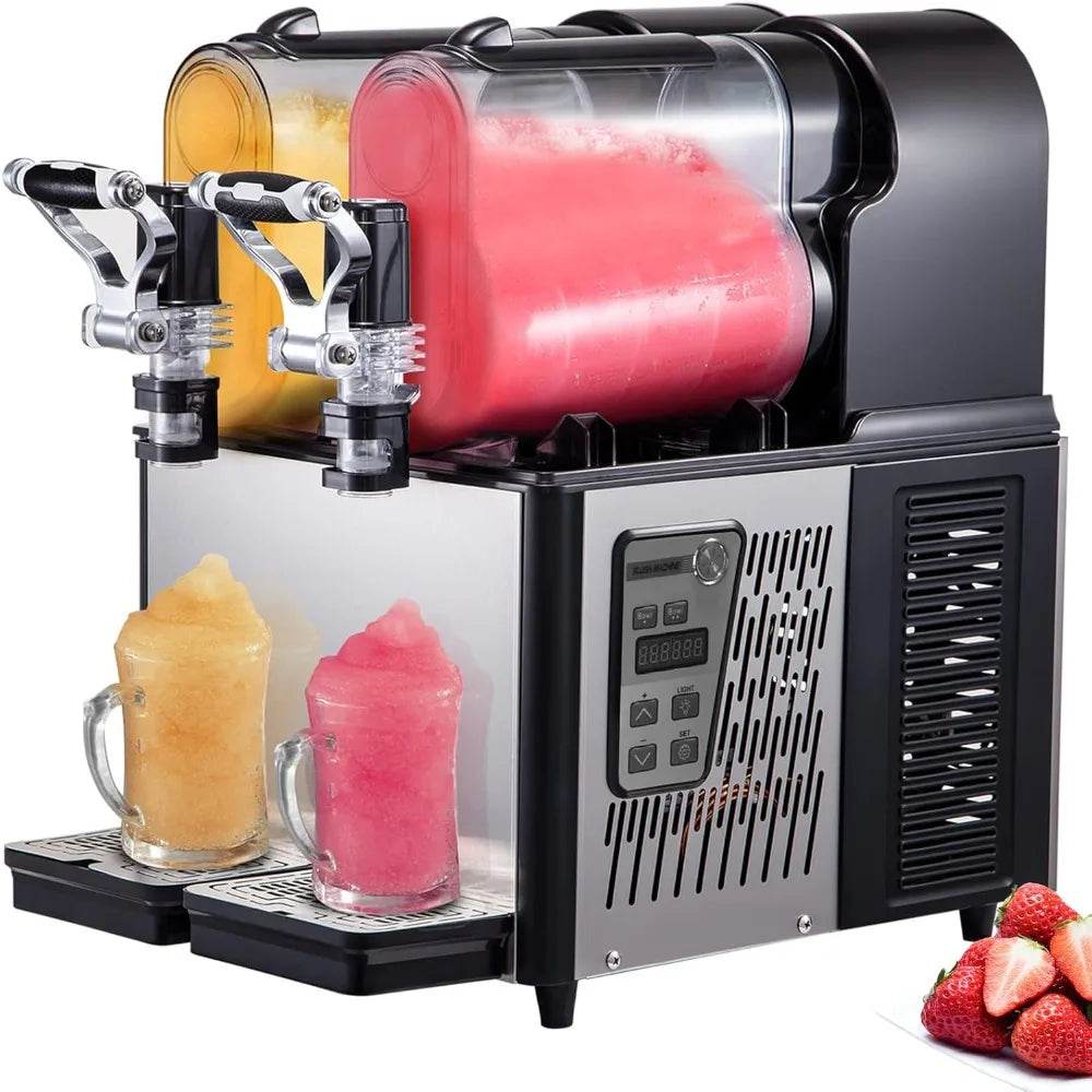 Slushy Machine, 3Lx2Tank Slushie Machine, 370W Frozen Drink Machine with Temperature Preservation, Slushy Maker - MarvelouStoree