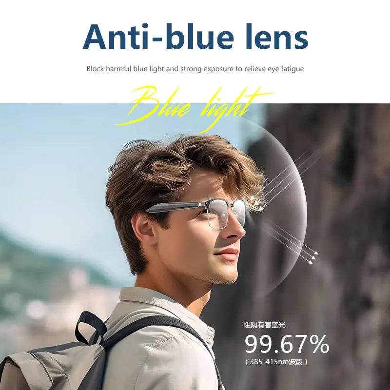 Smart Bluetooth Translator Glasses 144 Languages Real-time Translation Anti Blue-ray With Battery Life 6h Translation Device - MarvelouStoree