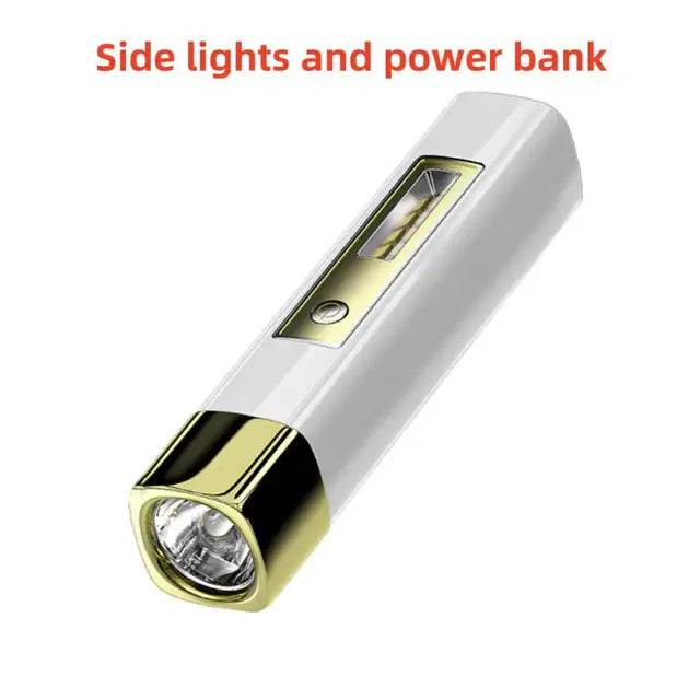 Smiling Shark Strong Light Flashlight Waterproof Side Light Power Bank Mini Portable Remote Flashlight Outdoor Hiking Camping - MarvelouStoree