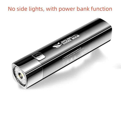 Smiling Shark Strong Light Flashlight Waterproof Side Light Power Bank Mini Portable Remote Flashlight Outdoor Hiking Camping - MarvelouStoree