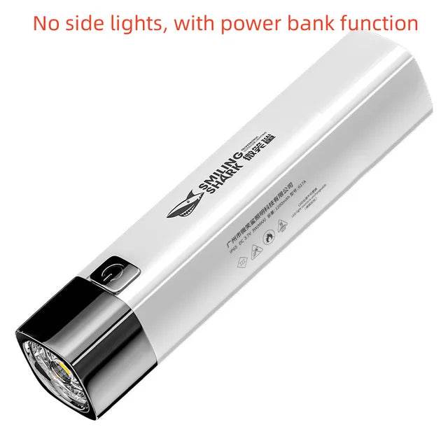 Smiling Shark Strong Light Flashlight Waterproof Side Light Power Bank Mini Portable Remote Flashlight Outdoor Hiking Camping - MarvelouStoree