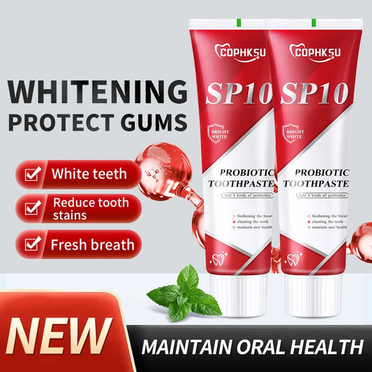 Sp-10 Fresh Breath Teeth Whitening Remove Yellow Plaque Stains Relieve Gums Decay Toothpaste Oral Health Care Management 2024