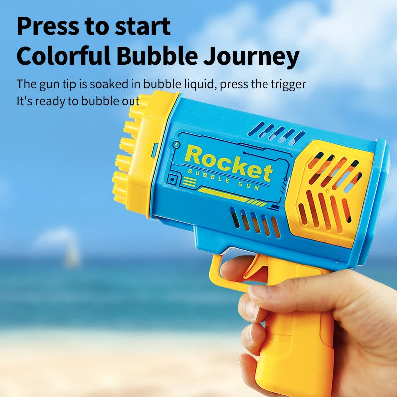 Space Bubble Gun Electric Bubbles Machine Guns Fully Automatic 40 Holes Space Soap Bubble Summer Outdoor For Boys and Girls Toys