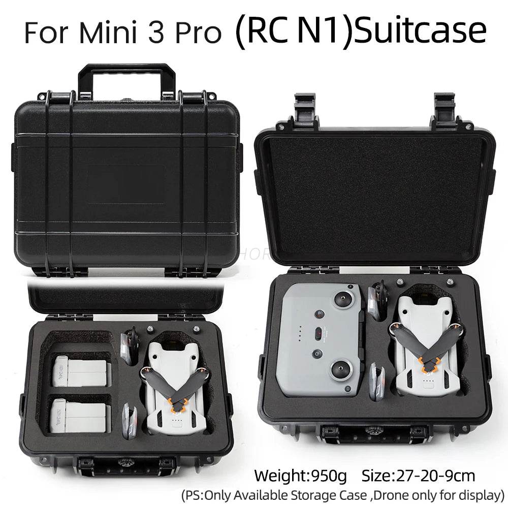 Storage Case For DJI Mini 4 3 3 PRO/Mini 2 2 SE Portable Suitcase Hard Case Explosion-proof Box for DJI RC/RC 2/N2/N1Control - MarvelouStoree