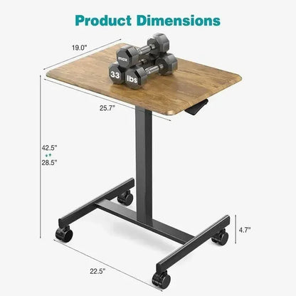 Marveloustoree SweetFurniture Small Mobile Rolling Standing Desk , Teacher Podium with Wheels, Adjustable Work Table, Rolling Desk Laptop