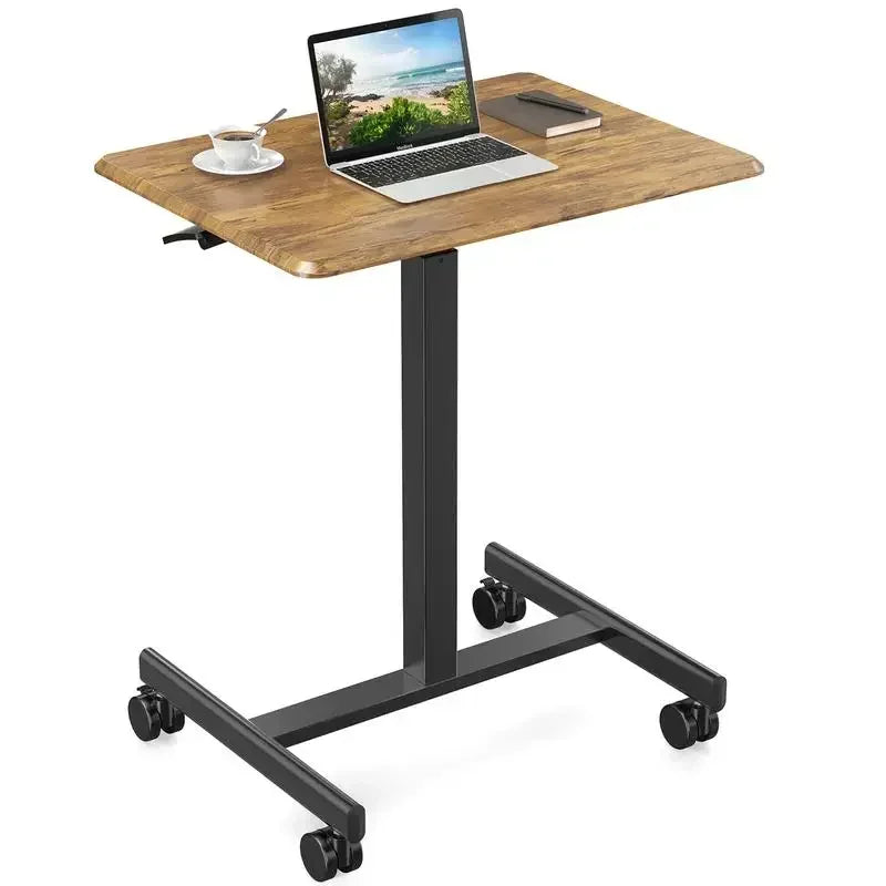 Marveloustoree SweetFurniture Small Mobile Rolling Standing Desk , Teacher Podium with Wheels, Adjustable Work Table, Rolling Desk Laptop