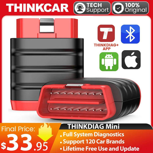 THINKCAR THINKDIAG Mini OBD2 Scanner Bluetooth, All-System Diagnosis Car Diagnostic Scan Tool Read/Clear fault code Universal - MarvelouStoree