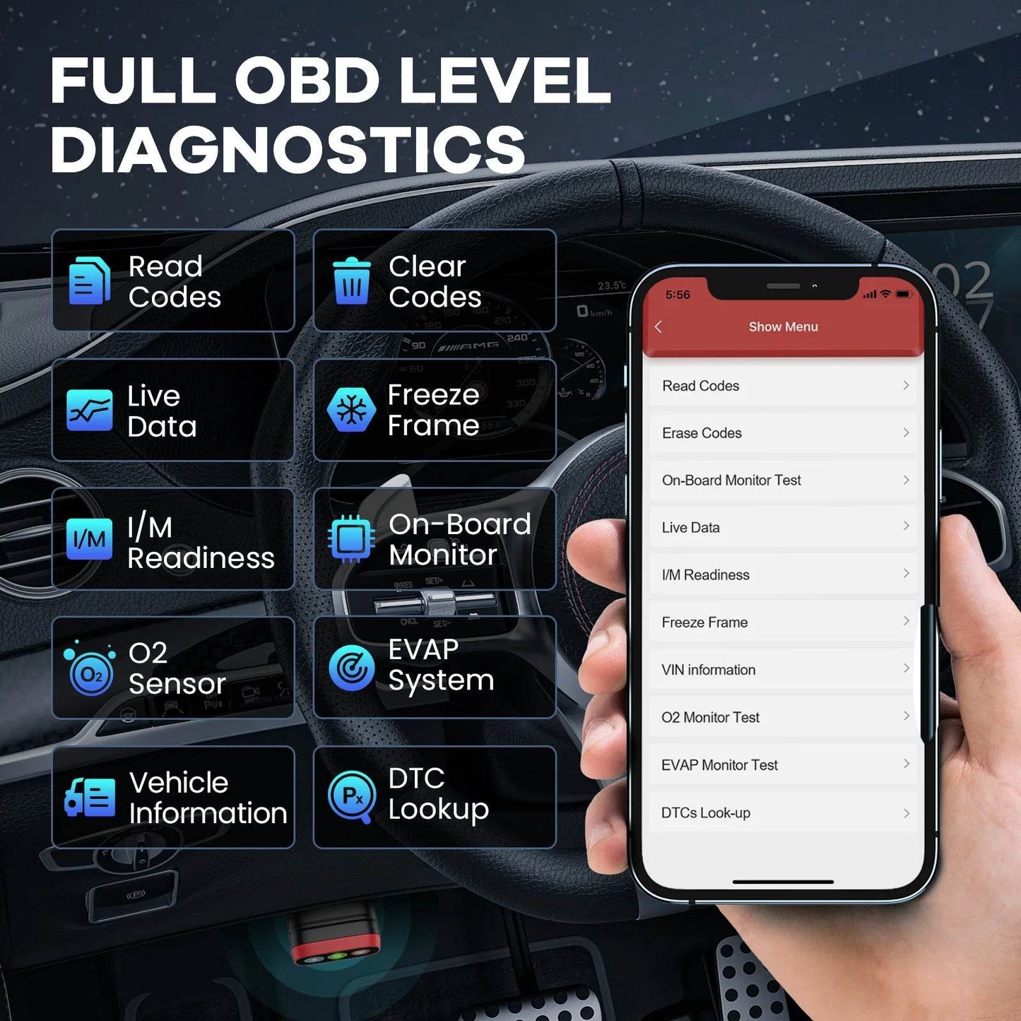 THINKCAR THINKDIAG Mini OBD2 Scanner Bluetooth, All-System Diagnosis Car Diagnostic Scan Tool Read/Clear fault code Universal - MarvelouStoree