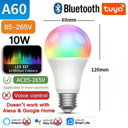 TNCE Tuya E27 Bulb WIFI/Zigbee/Bluetooth, Dimmable Light LED lamp 2700-6500k RGB, Smart Life APP, Voice with Alexa Google Home - MarvelouStoree