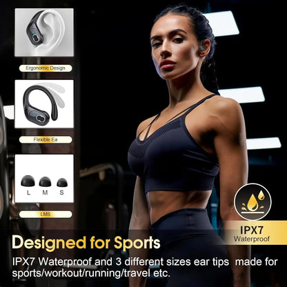 TWS Sports Earbuds Bluetooth 5.4 HIFI Bass Wireless Headphones LED Touch Hands-free Earphone Noise Cancelling Waterproof Headset