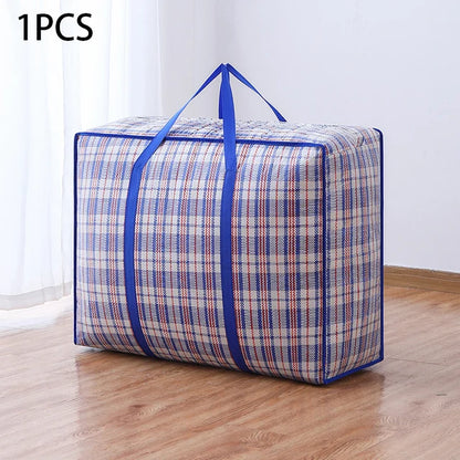 Marveloustoree Thickened Wove Large Capacity Clothing Storage Bag Multifunctional Waterproof Portable Moving bag Luggage Packing move house Bag