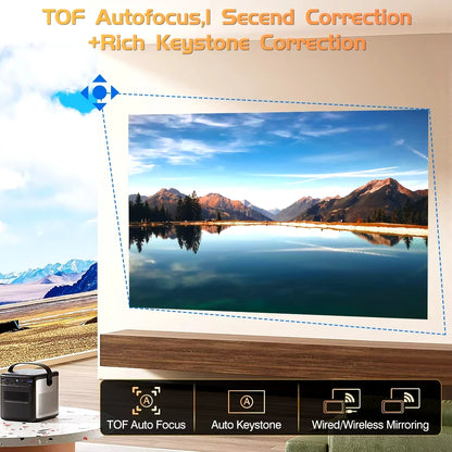 TouYinger G5 Projector Portable 4K 1080P Home Theater Beam Full HD Projetor Android DLP Beamer 3D Cinema Smartphone with Battery