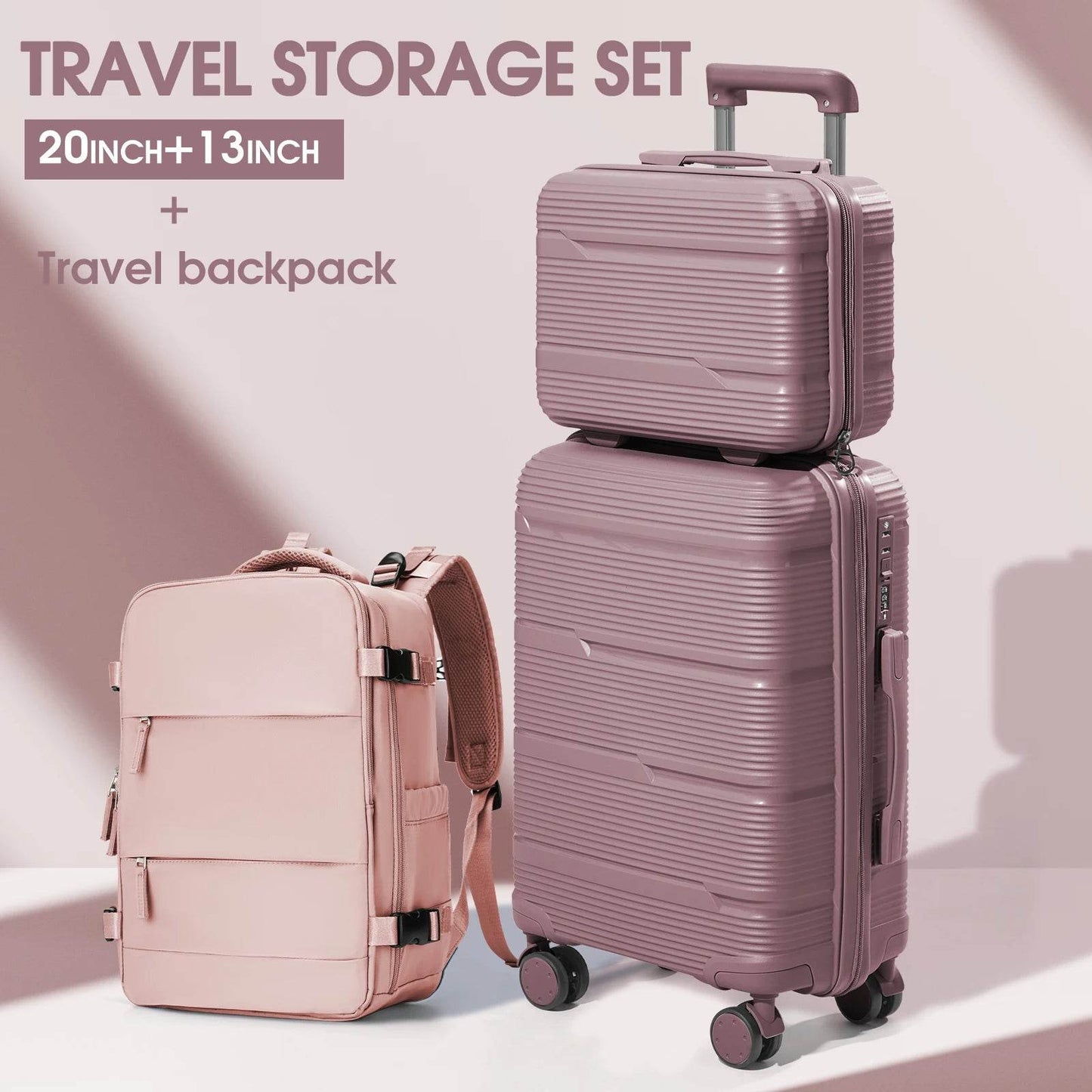 Travel Suitcase set 3 Piece Rolling Carry on Luggage Set Women Men Trolley Case Backpack Boarding Cabin Suitcase Wheels 20 24'' - MarvelouStoree