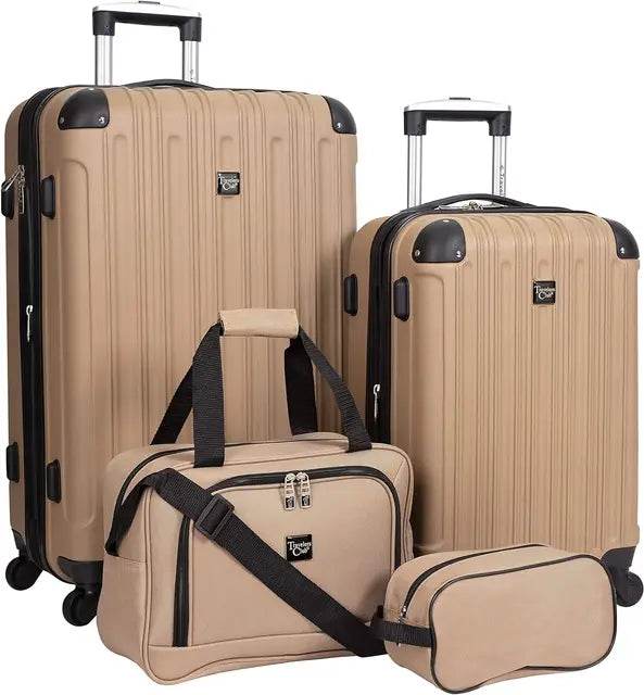 Travelers Club Expandable Midtown Hardside 4-Piece Luggage Travel Set, Rose Gold - MarvelouStoree