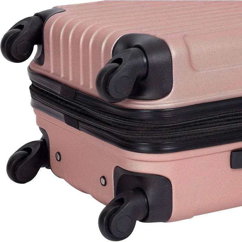 Travelers Club Expandable Midtown Hardside 4-Piece Luggage Travel Set, Rose Gold - MarvelouStoree