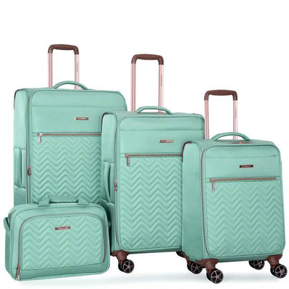 Travelhouse 4 Piece Luggage Set Softside Expandable Lightweight Suitcase with Double Spinner Wheels - MarvelouStoree