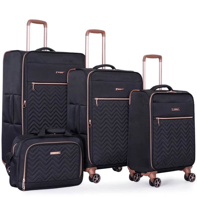 Travelhouse 4 Piece Luggage Set Softside Expandable Lightweight Suitcase with Double Spinner Wheels - MarvelouStoree