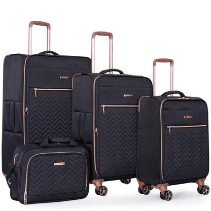 Travelhouse 4 Piece Luggage Set Softside Expandable Lightweight Suitcase with Double Spinner Wheels - MarvelouStoree