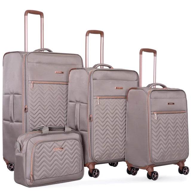 Travelhouse 4 Piece Luggage Set Softside Expandable Lightweight Suitcase with Double Spinner Wheels - MarvelouStoree