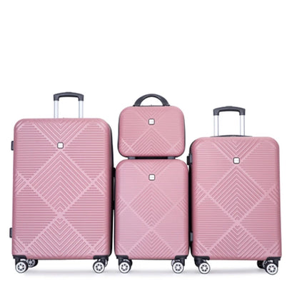 Travelhouse Luggage Set 4 Piece,ABS Lightweight Suitcase with Spinner Wheels,14" 20" 24" 28"