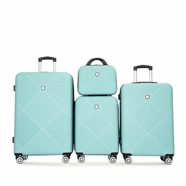 Travelhouse Luggage Set 4 Piece,ABS Lightweight Suitcase with Spinner Wheels,14" 20" 24" 28"