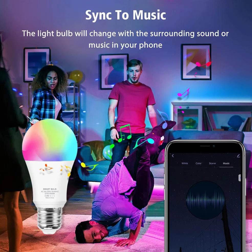 Tuya Smart Wifi Bulb E27 Bluetooth Led Light Bulbs Smart Home RGB Led Lamp Works With Alexa, Google Home,Required Gateway - MarvelouStoree