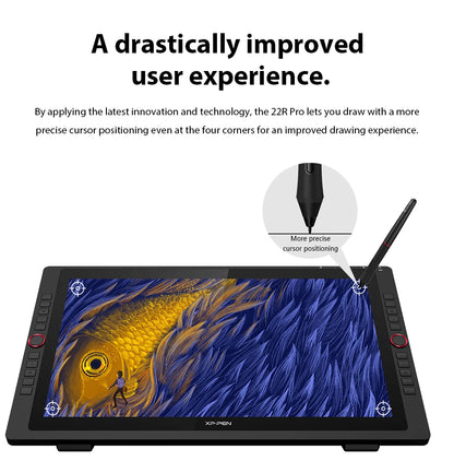 XPPen Artist 22R Pro Graphics Tablet Monitor 21.5 inch Drawing Tablet Display 60 Tilt 20 Shortcut Keys 2 Wheels 120% sRGB