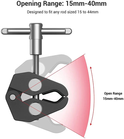 SmallRig Clamp w/ 1/4" and 3/8" Thread and 9.5 Inches Adjustable Friction Power Articulating Magic Arm for LCD Monitor/LED Light