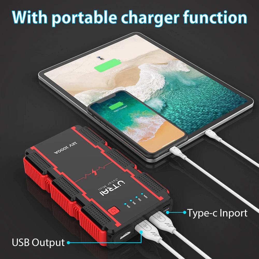 UTRAI 1000A Jump Starter Power Bank Starting Device Portable Charger Emergency Booster 12V Car Battery Jump Starter - MarvelouStoree