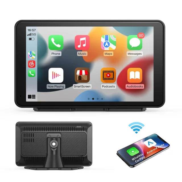 Universal Portable Carplay for Car Screen, Wireless Carplay Screen Wireless Car Stereo with Carplay Android Auto, Car Touchscree - MarvelouStoree