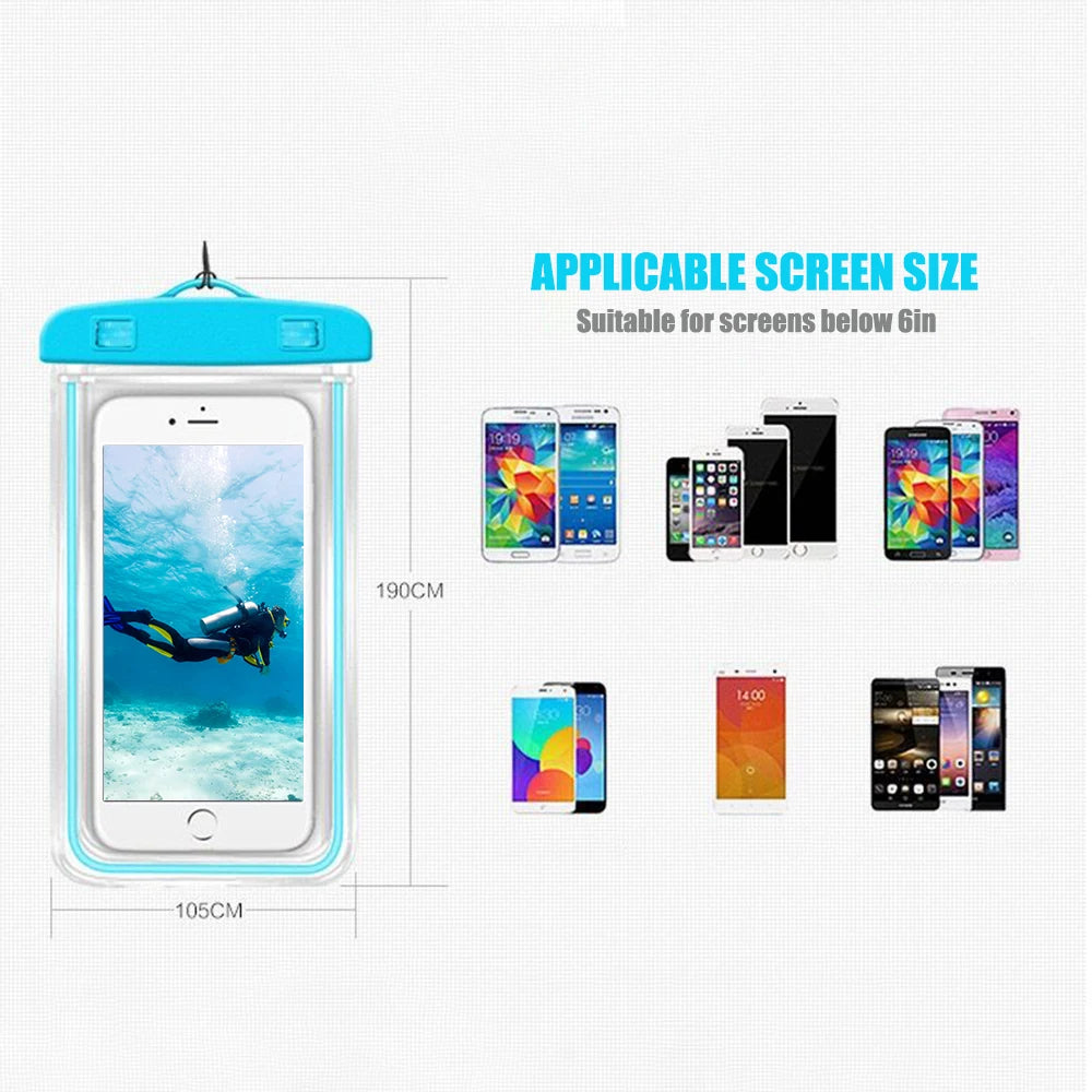 Waterproof Case For Phone Waterproof Pouch Bag PVC Cell Phones Underwater Phone Bag For IPhone Swimming Transparent