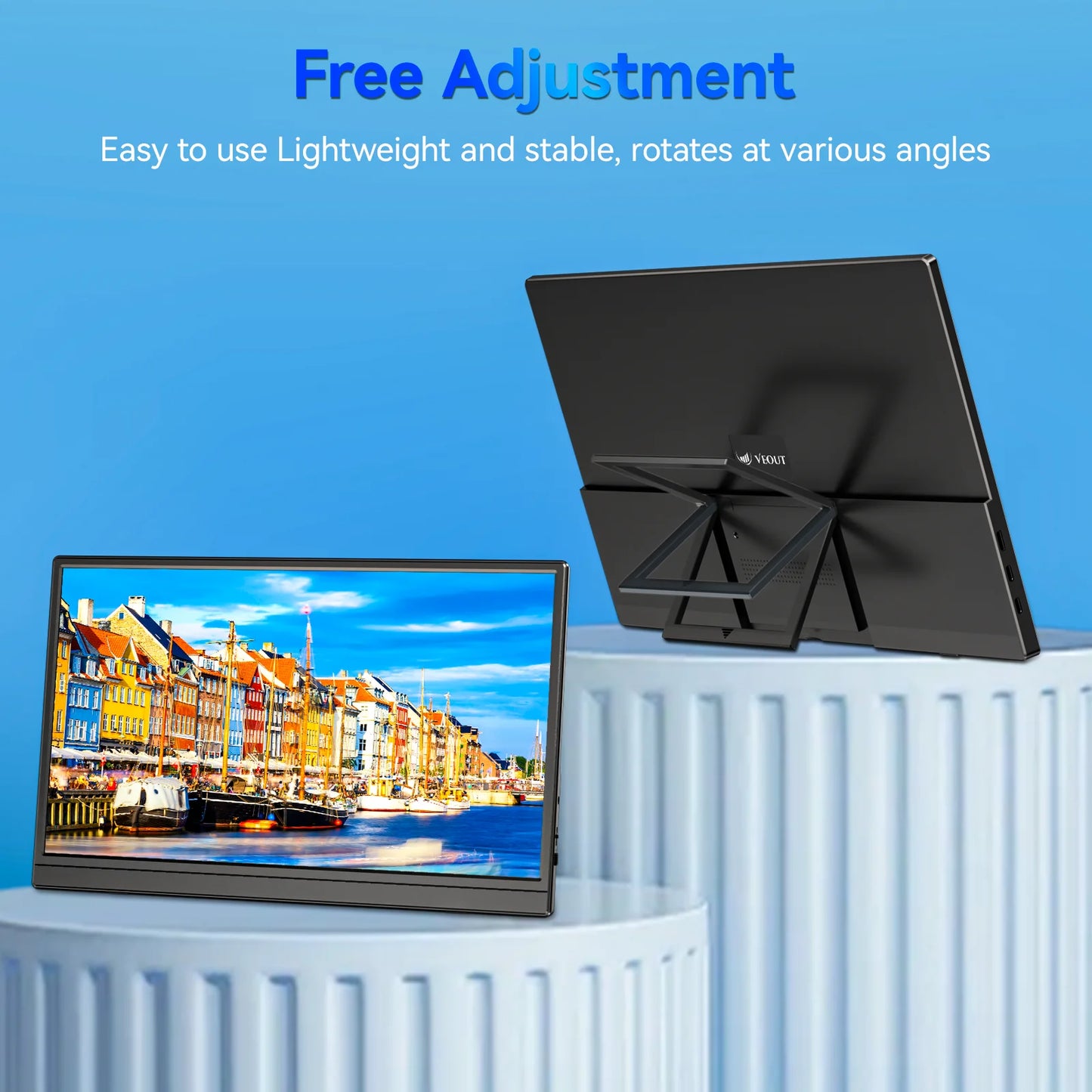 15.6inch 60HZ Gaming Portable Monitor for Laptop, 1080P IPS Display LCD FHD External Second Computer Screen for Phone