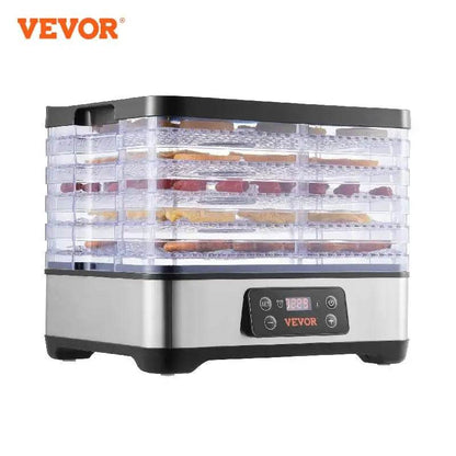 VEVOR 5 Tray Food Dehydrator Machine 300W Stainless Steel Electric Food Dryer w/ Digital Adjustable Timer & Temperature - MarvelouStoree