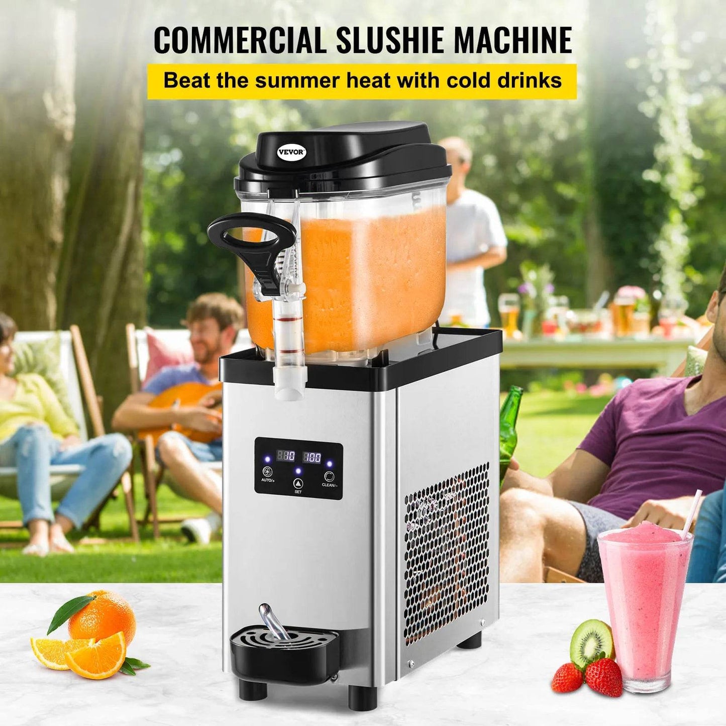 VEVOR 6L Commercial Slushy Machine Slushy Maker with Automatic Speed Control Vending Machine Drink Dispenser for Reastaurant Bar - MarvelouStoree