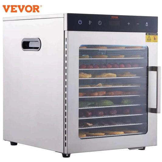 VEVOR Electric Food Dehydrator Machine with 10Tray Food Dehydrator 800/1000W Household Vegetables Fruit Dryer with Digital Timer - MarvelouStoree