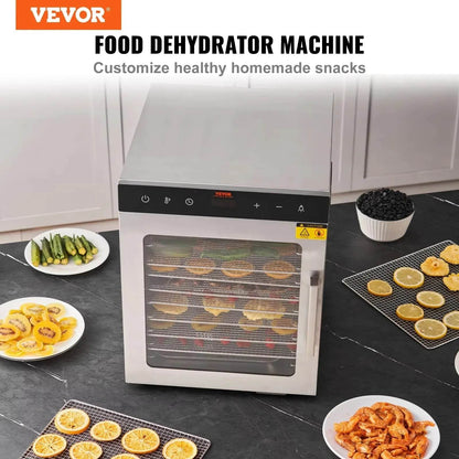 VEVOR Electric Food Dehydrator Machine with 10Tray Food Dehydrator 800/1000W Household Vegetables Fruit Dryer with Digital Timer - MarvelouStoree