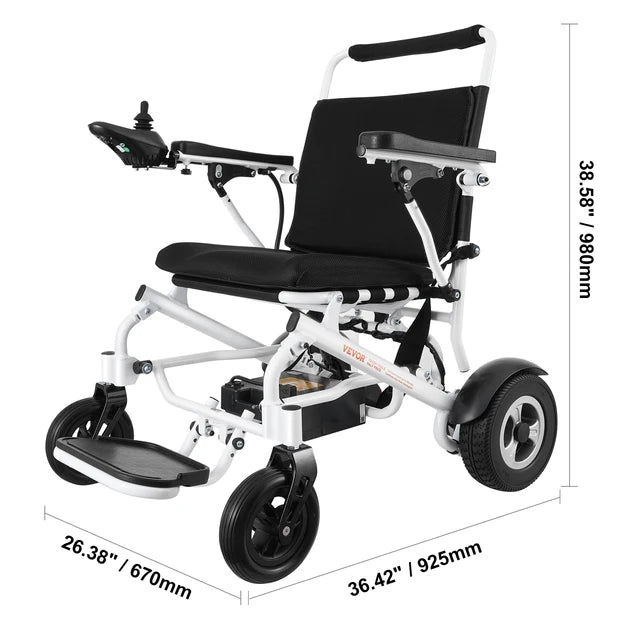 VEVOR Electric Wheelchair for Adults Seniors Lightweight Foldable Motorized Power Wheelchairs Long Range Aluminum Alloy Chair