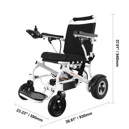 VEVOR Electric Wheelchair for Adults Seniors Lightweight Foldable Motorized Power Wheelchairs Long Range Aluminum Alloy Chair