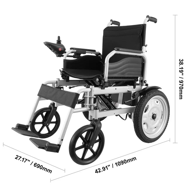 VEVOR Electric Wheelchair for Adults Seniors Lightweight Foldable Motorized Power Wheelchairs Long Range Aluminum Alloy Chair