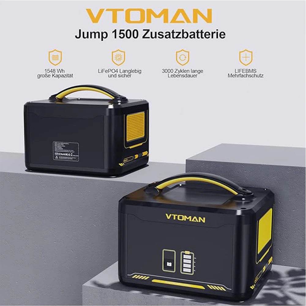 VTOMAN Jump 1500 Extra Battery 1548Wh, Backup LiFePO4 (LFP) Battery Jump 1000 & Jump 1500X & Jump 1800 Power - MarvelouStoree