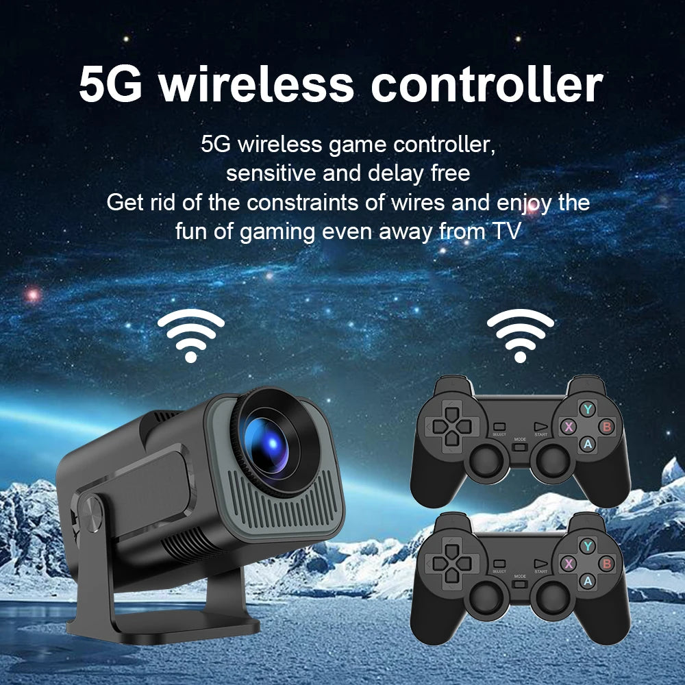 Velec Video Game Console With 4K Android Projector HY320 MINI 2.4G Double Wireless Controller Retro Classic Games 20000+