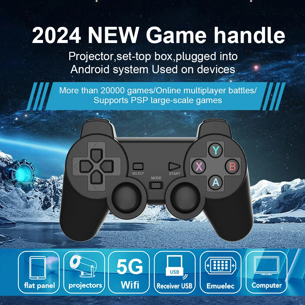 Velec Video Game Console With 4K Android Projector HY320 MINI 2.4G Double Wireless Controller Retro Classic Games 20000+