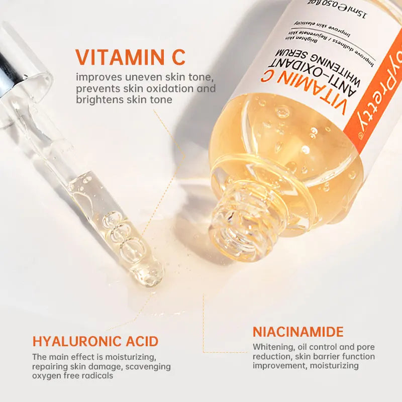 Vitamin C Serum Hyaluronic Acid For Face Collagen Glowing Serum Fade Melanin Whitening Moisturizing Facial Skin Care JoyPretty